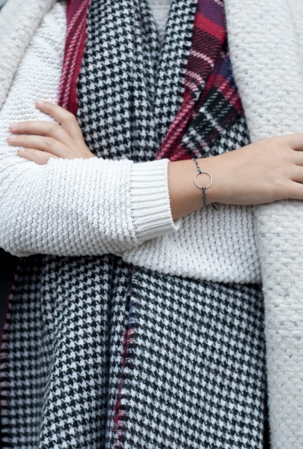 Look n°70 – Manteau Doudou & Echarpe plaid –