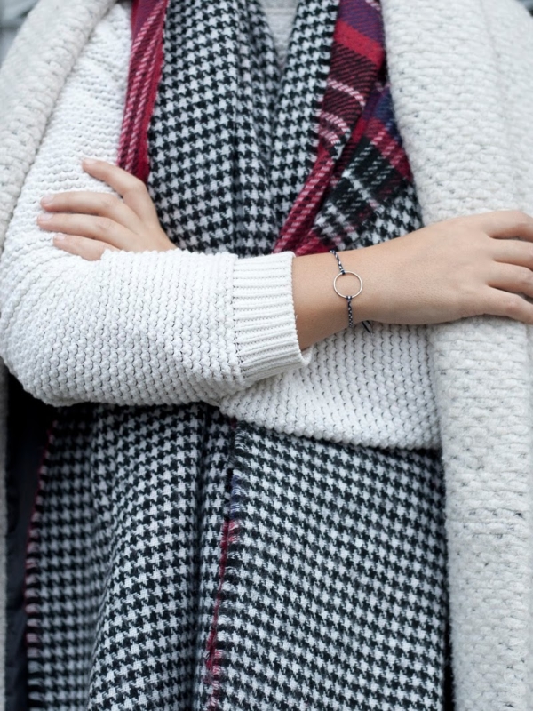 Look n°70 – Manteau Doudou & Echarpe plaid –
