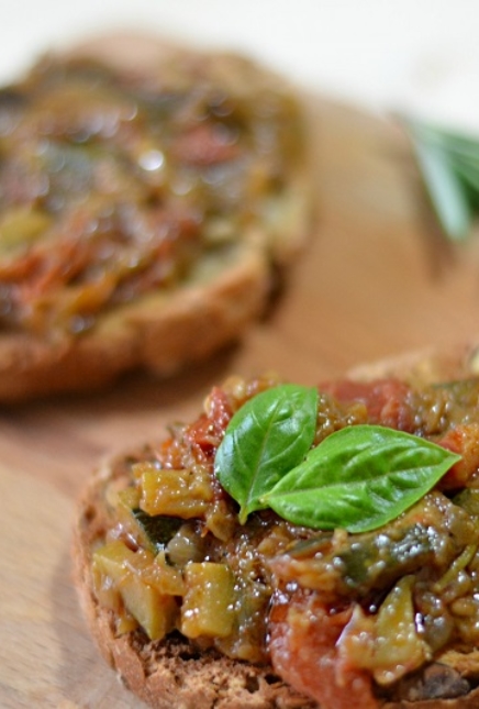 Tartines : Confit de ratatouille