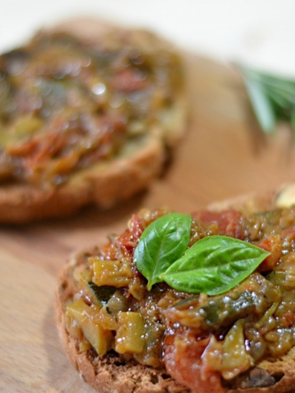 Tartines : Confit de ratatouille