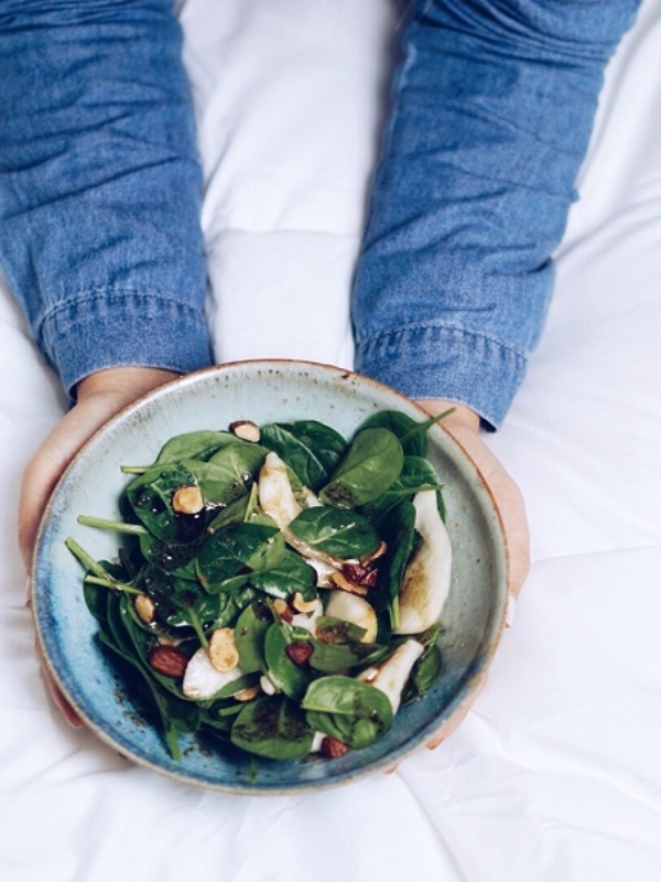 Salade épinard/poire