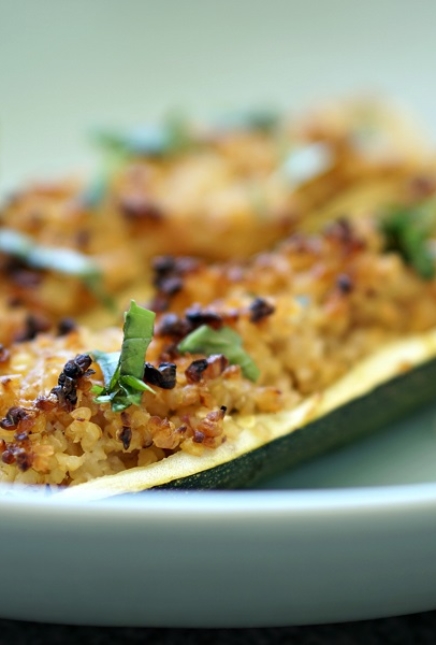 Courgettes Farcies au Boulgour [Vegan]