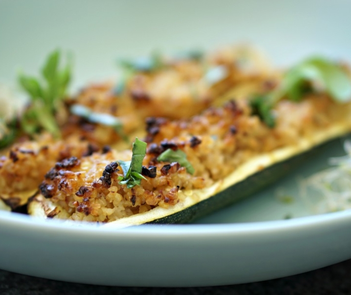 Courgettes Farcies au Boulgour [Vegan]