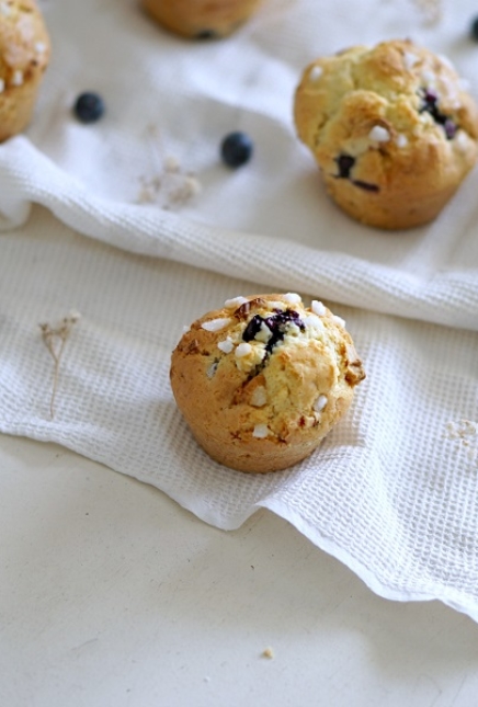 Muffins chocolat blanc et Myrtilles