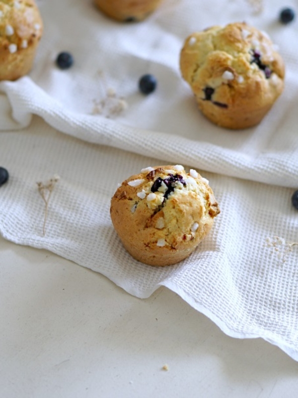Muffins chocolat blanc et Myrtilles