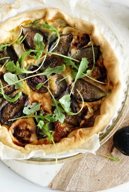 Quiche figue chévre miel
