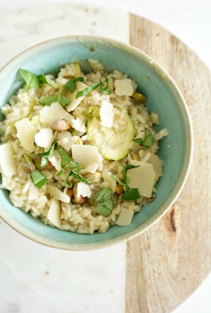 Risotto à la courgette et aux pistaches