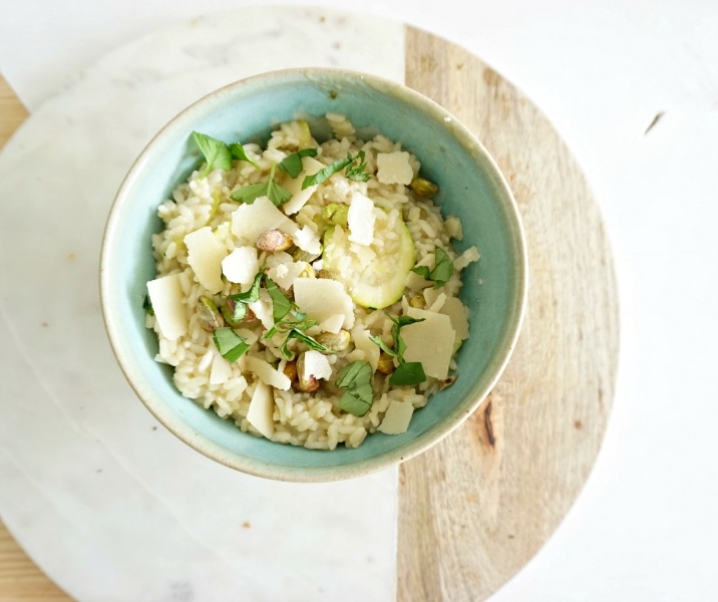 Risotto à la courgette et aux pistaches
