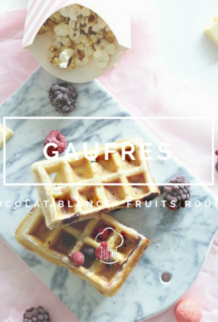 Gaufres au chocolat blanc et Fruits rouges