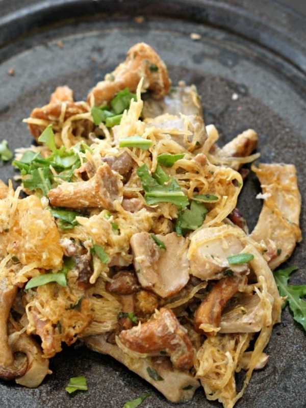 Courge Spaghetti aux champignons