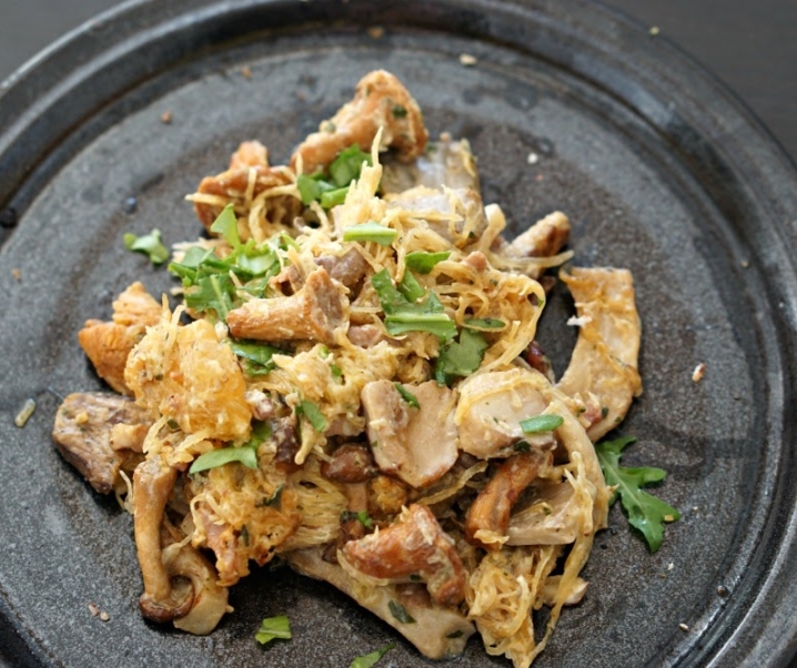 Courge Spaghetti aux champignons