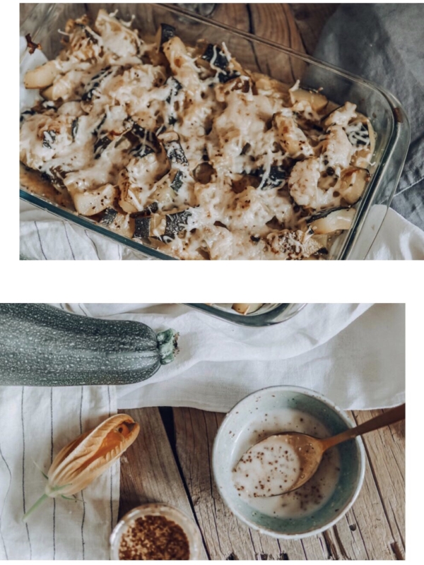 Gratin de courgettes végé