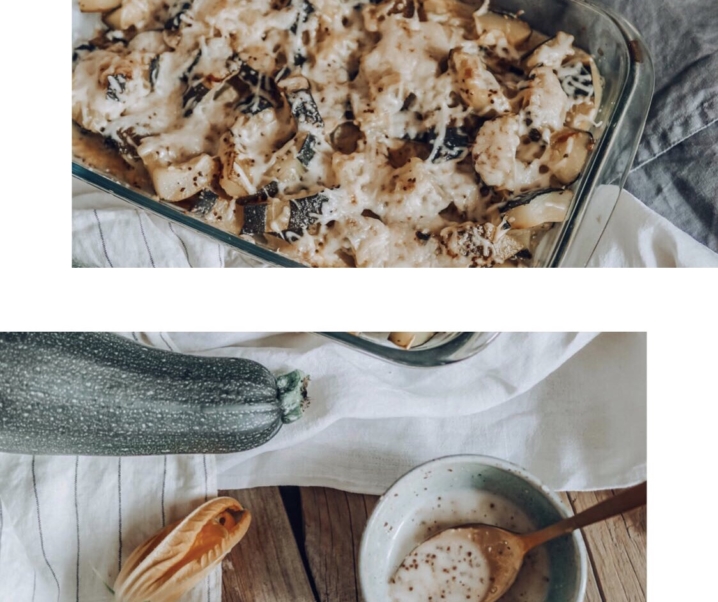 Gratin de courgettes végé