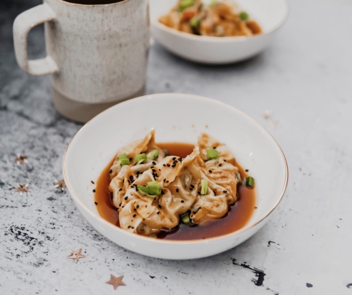 Menu de Noël: Dumplings vegan et bouillon au yuzu