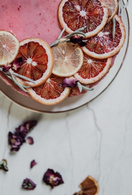 Gâteau facile Bergamote et glaçage Orange sanguine