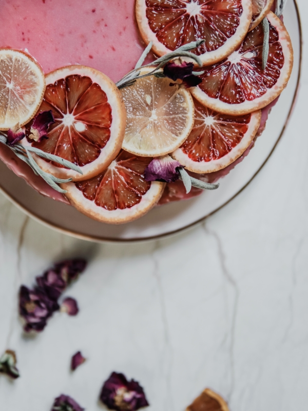Gâteau facile Bergamote et glaçage Orange sanguine