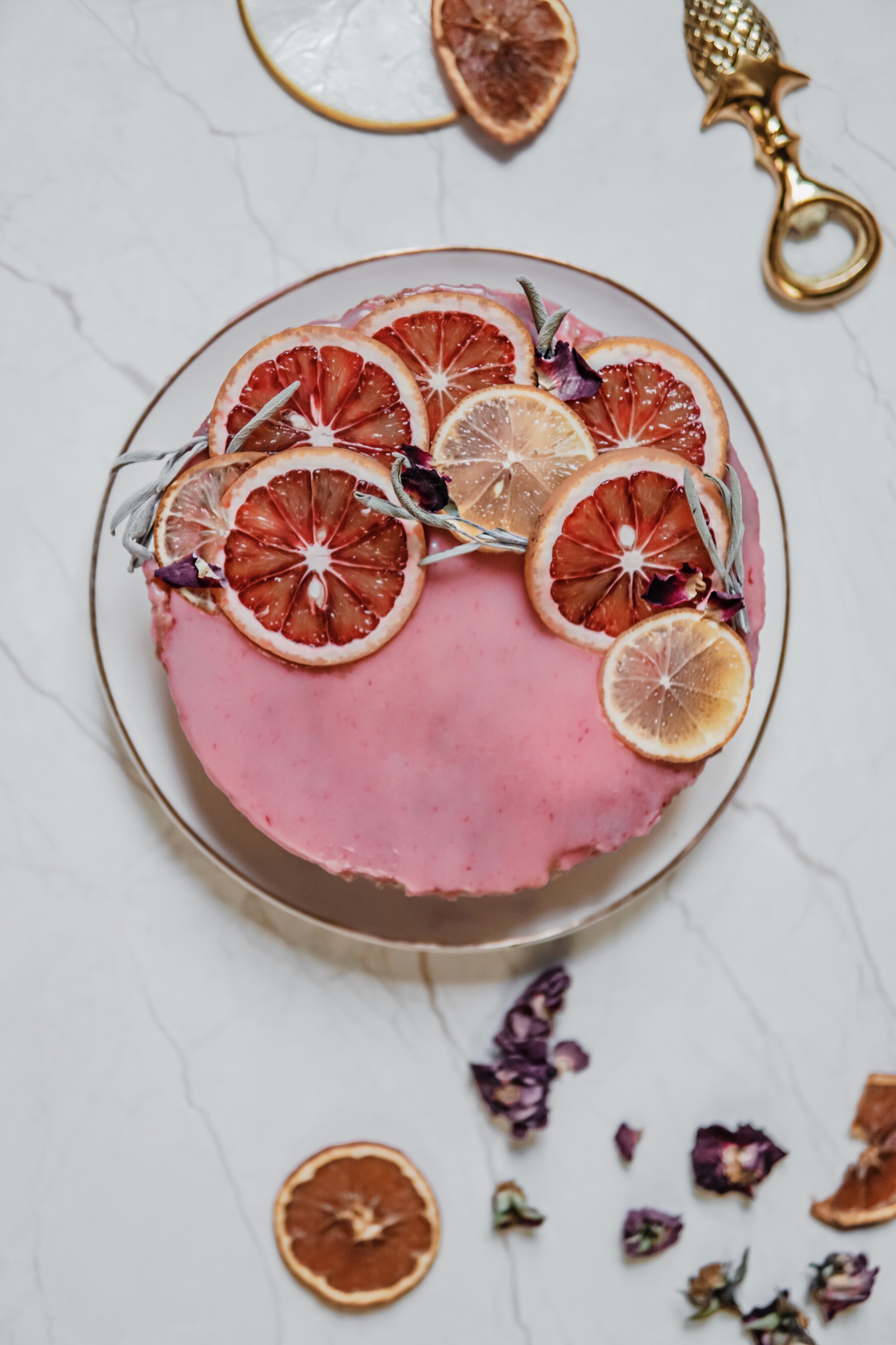 Gâteau facile Bergamote et glaçage Orange sanguine