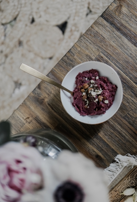 Houmous/pesto de betterave (Vegan)