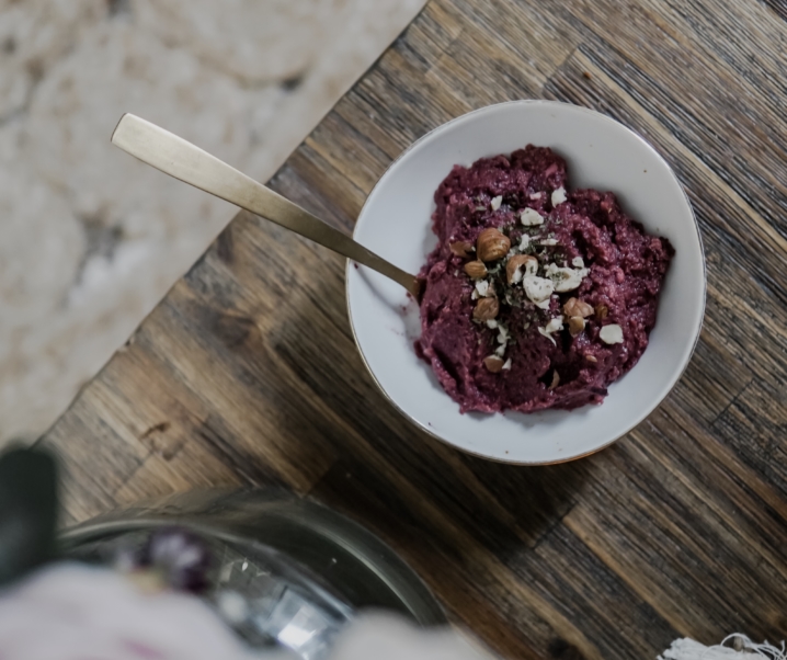 Houmous/pesto de betterave (Vegan)