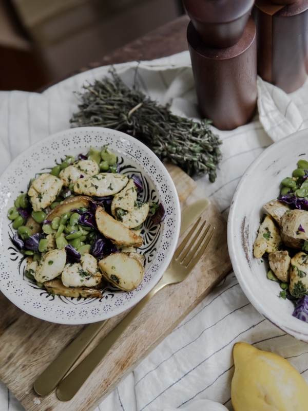 Salade de fèves et poulet parfaite pour le printemps