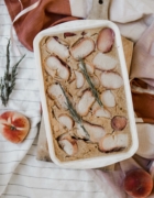 Salade mozzarella di buffala et pêches rôties