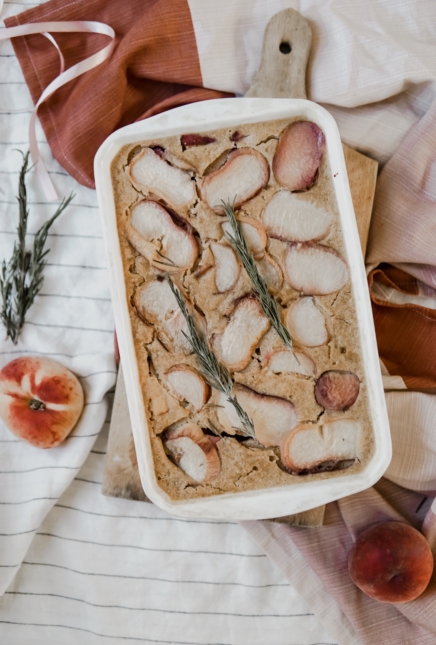 Clafoutis aux pêches plates