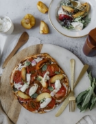 Prêt en 10 min: Truite, aubergines et petits pois