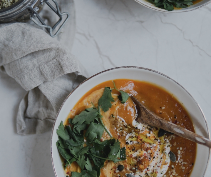 Soupe butternut / patate douce / carottes