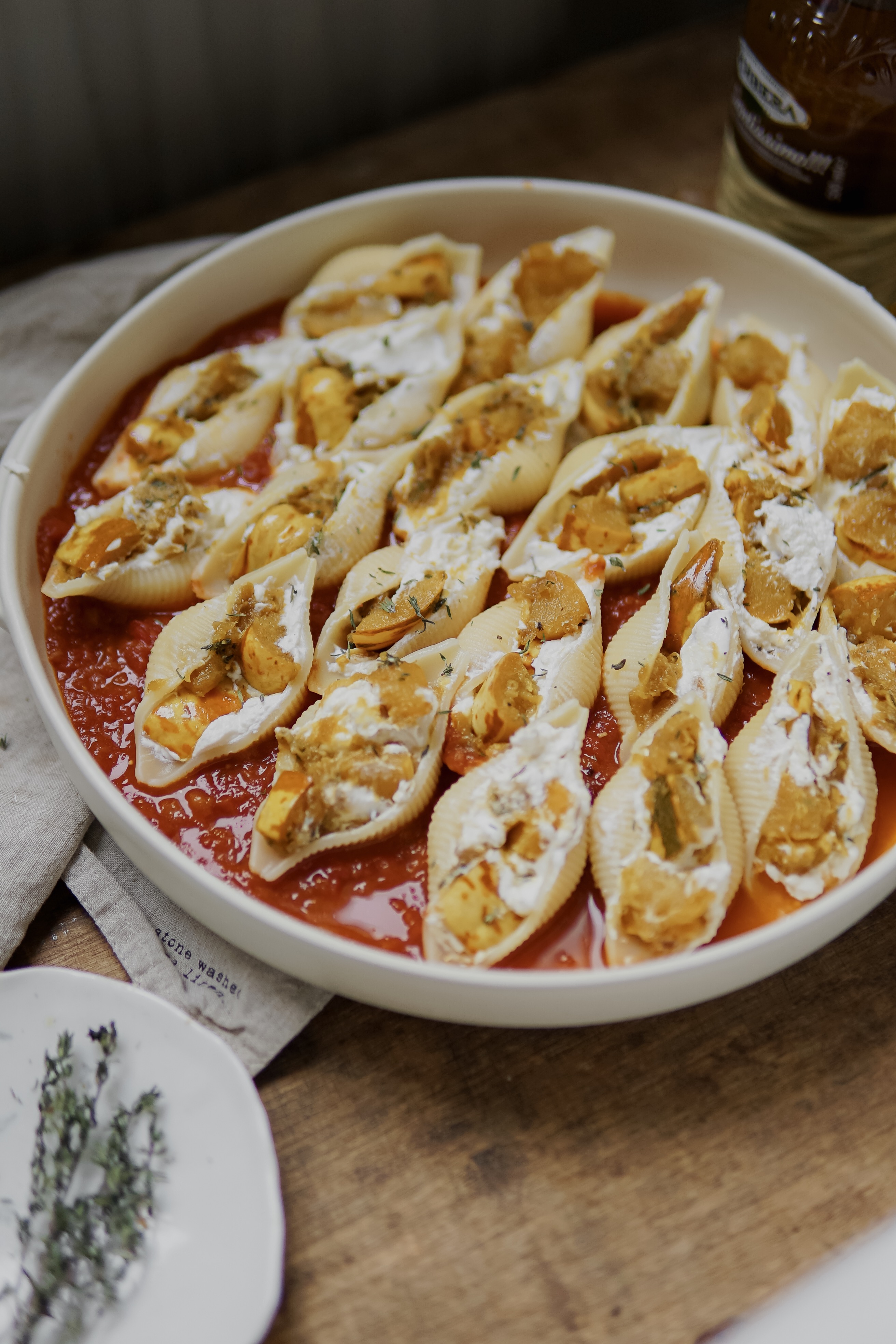 Conchiglionis farcis Ricotta/chèvre et patidou
