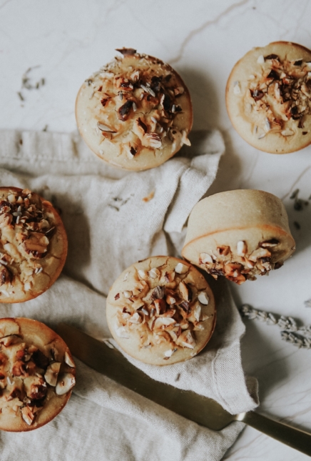Muffins bergamote, noisettes miel et lavande