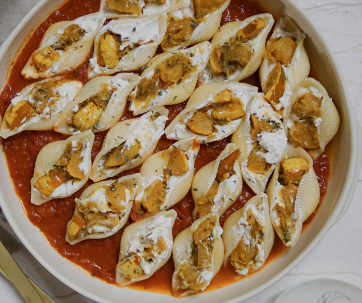 Conchiglionis farcis Ricotta/chèvre et patidou