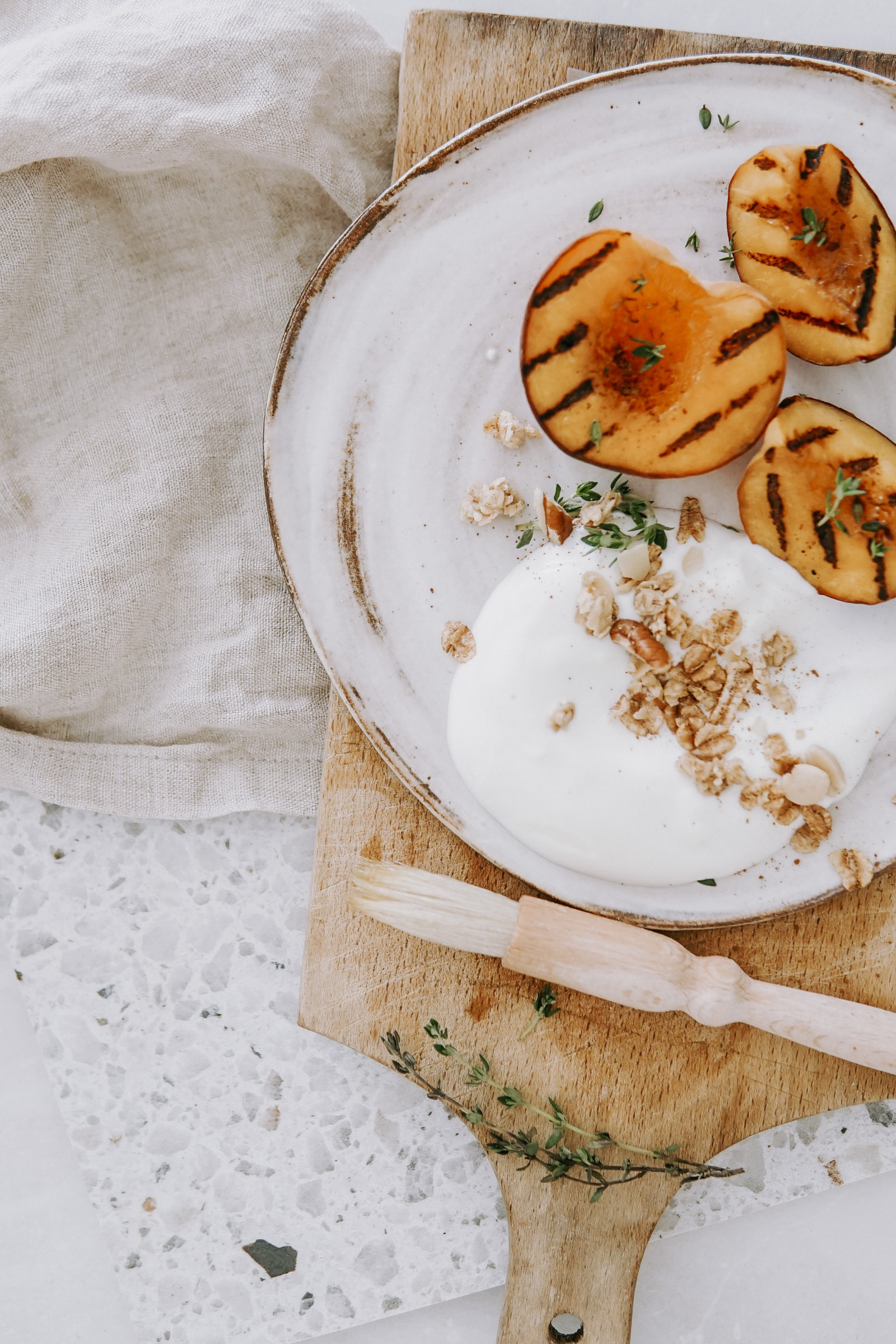 recette pêches rôties