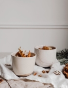 Menu de Noël, plat: Risotto de mont d’or aux cèpes