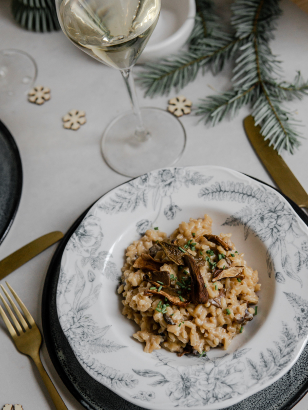 Menu de Noël, plat: Risotto de mont d’or aux cèpes
